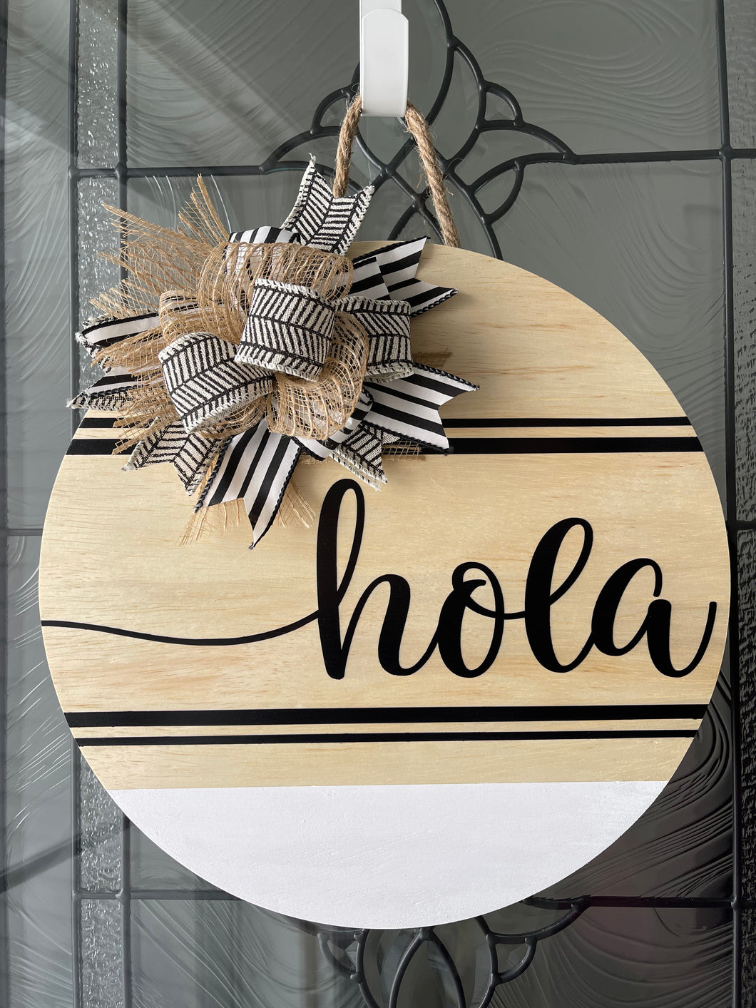 Hola Front Door Sign